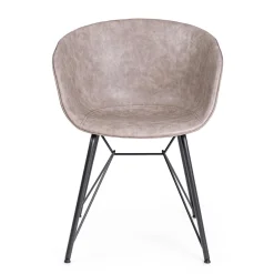 Viadurini Living Vintage Stühle-Stuhl-Sessel aus weißem oder schwarzem Stahl und Vintage-Ecoleder - Gongo