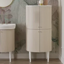 Viadurini Bathroom Badmöbel Stehend-Säule mit vier Türen mit Cannetté-Verarbeitung, hergestellt in Italien – Candy