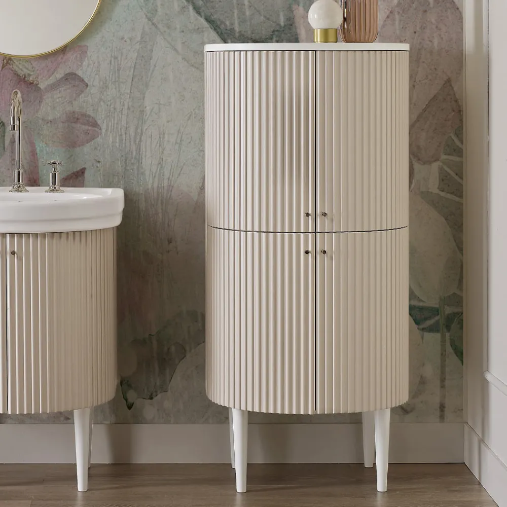 Viadurini Bathroom Badmöbel Stehend-Säule mit vier Türen mit Cannetté-Verarbeitung, hergestellt in Italien – Candy