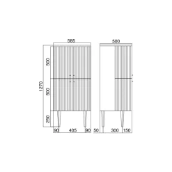 Viadurini Bathroom Badmöbel Stehend-Säule mit vier Türen mit Cannetté-Verarbeitung, hergestellt in Italien – Candy
