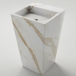 Viadurini Bathroom Keramikwaschbecken-Säulen-Badezimmerwaschbecken aus Feinsteinzeug Made in Italy - Baia