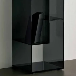 Viadurini Living Moderne Design Bücherregale-Säulen-Bücherregal aus Extra-Klarglas oder Rauchglas für Wohnzimmer Made in Italy - Linzy