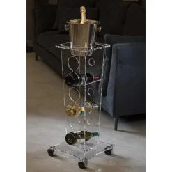 Viadurini Living Design Weinregal-Säulenflaschenhalter und Eiskübel aus transparentem Acryl - Ciampino