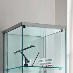 Viadurini Living Anrichte-Säulenvitrine aus transparentem Glas mit rechtem oder linkem Knopf - Antonia