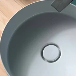 Viadurini Bathroom Farbige Waschbecken-Sun Circle modernes Aufsatzwaschbecken aus Keramik, rund, Durchmesser 40 cm