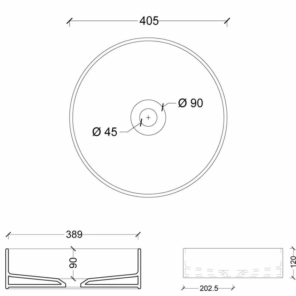 Viadurini Bathroom Farbige Waschbecken-Sun Circle modernes Aufsatzwaschbecken aus Keramik, rund, Durchmesser 40 cm