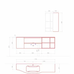 Viadurini Bathroom Badmöbel Hängend-Suspended Design Zusammensetzung, Modernes Design Badmöbel - Callisi5