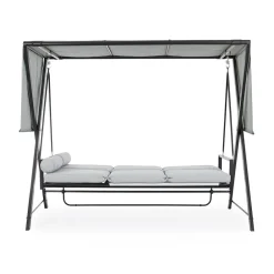 Viadurini in the Garden Gartenideen-Swing, umwandelbar in ein Bett für den Garten aus Stahl und Stoff – Rückruf