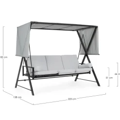 Viadurini in the Garden Gartenideen-Swing, umwandelbar in ein Bett für den Garten aus Stahl und Stoff – Rückruf