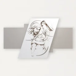 Viadurini Decor Religiöse Bilder-Tafel mit der lasergravierten Familie Made in Italy – Micky