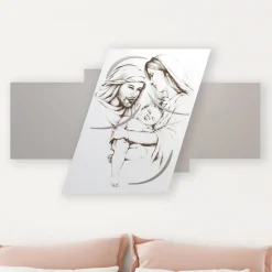 Viadurini Decor Religiöse Bilder-Tafel mit der lasergravierten Familie Made in Italy – Micky