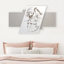 Viadurini Decor Religiöse Bilder-Tafel mit der lasergravierten Familie Made in Italy – Micky