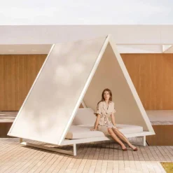 Vondom Gartensofas-Tagesbett im Freien aus Aluminium und luxuriösem Designgewebe - Frame Vineyard von