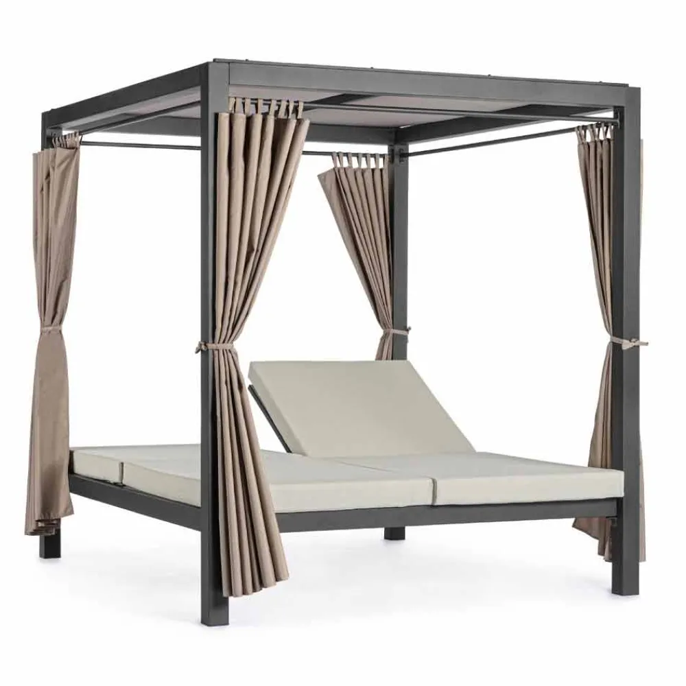 Viadurini in the Garden Gartensofas-Tagesliege im Freien aus Textilene und Aluminium mit liegenden Rückenlehnen - Anastasia