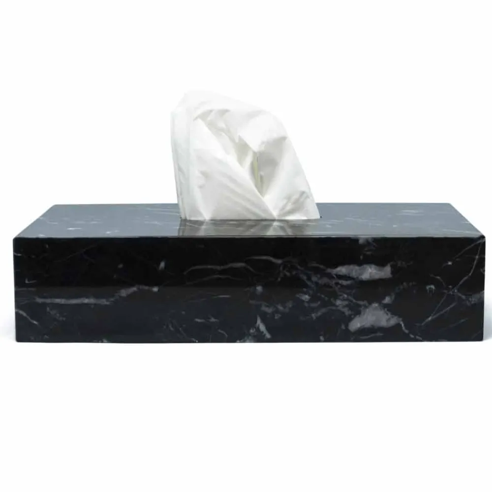 Viadurini Bathroom Badzubehör-Taschentuchhalter aus edlem schwarzem Marquinia-Marmor von Made in Italy Design - Rafa