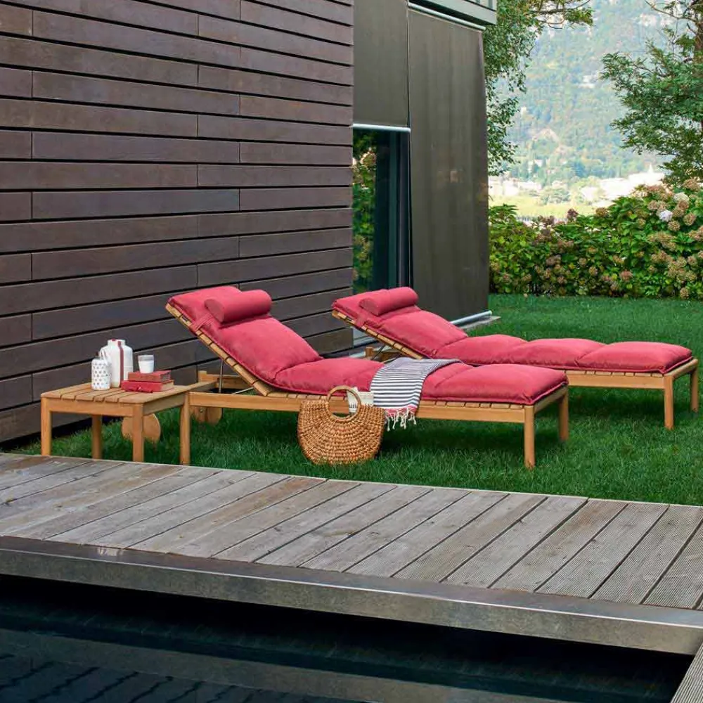 Varaschin Sonnenliegen-Teak Sonnenliege Outdoor mit Rollen Barcode