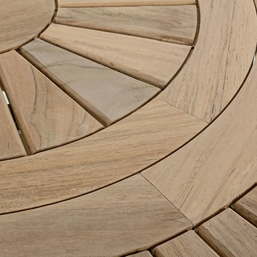 Viadurini in the Garden Gartentische Aus Teakholz-Teak-Außentisch mit drehbarer Mittelplatte, Homemotion - Dimitris