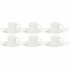 Viadurini Kitchen Tee Set Und Kaffee Set-Teetassen aus weißem Porzellan 6 Stück Shabby Design - Rafiki