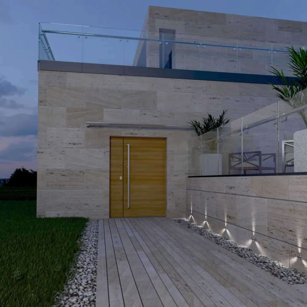 Viadurini Lighting Gartenlampion-4-teiliger versenkter LED-Spotmarker aus Edelstahl - Elisir