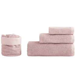 Viadurini Textile Handtücher-8-teiliges Badezimmerset aus Frottee aus reiner Baumwolle, komplett stückgefärbt – glatt