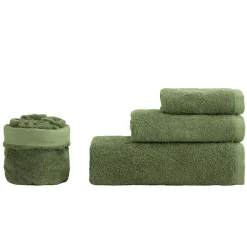 Viadurini Textile Handtücher-8-teiliges Badezimmerset aus Frottee aus reiner Baumwolle, komplett stückgefärbt – glatt