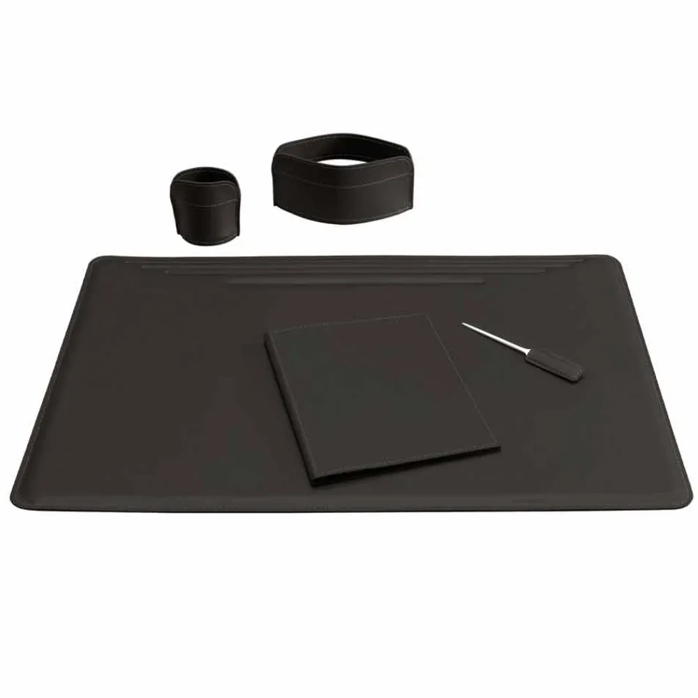 Limac Design Bürozubehör-5-teiliges Leder-Schreibtischzubehör Made in Italy - Ebe