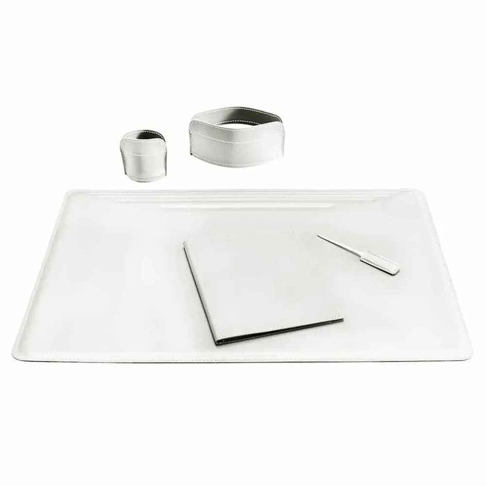 Limac Design Bürozubehör-5-teiliges Leder-Schreibtischzubehör Made in Italy - Ebe