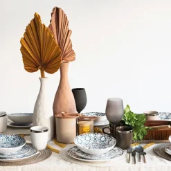 Viadurini Kitchen Teller Set-18-teiliges Porzellan-Geschirrservice in 2 verschiedenen Ausführungen - Jamais