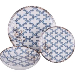 Viadurini Kitchen Teller Set-18-teiliges Porzellan-Geschirrservice in 2 verschiedenen Ausführungen - Jamais