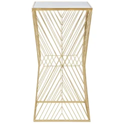 Viadurini Living Moderne Couchtische-Telefontisch aus goldenem Eisen und verspiegelter Glasplatte - Olivia