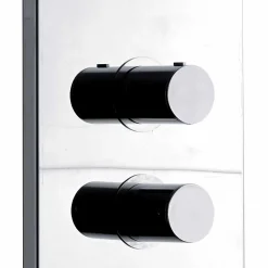 Viadurini Taps Duschsäulen-Thermostatische Wandduschsäule aus verchromtem Edelstahl Made in Italy - Pampo