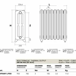 Scirocco H Heizkörper-Tiffany Retro 3-Säulen-Gusseisen-Hydraulikheizkörper von .