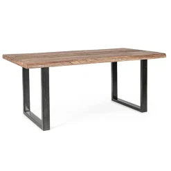 Viadurini Living Ausziehbare Esstische-Tisch aus Akazienholz mit recyceltem Einsatz und Homemotion-Stahl - Zalma