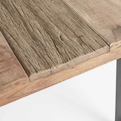 Viadurini Living Ausziehbare Esstische-Tisch aus Akazienholz mit recyceltem Einsatz und Homemotion-Stahl - Zalma