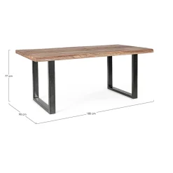 Viadurini Living Ausziehbare Esstische-Tisch aus Akazienholz mit recyceltem Einsatz und Homemotion-Stahl - Zalma