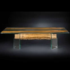 Viadurini Living Esstische Nach Mass-Tisch aus Briccola Holz und Glas rechteckig in modernem Design Venezia