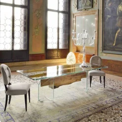Viadurini Living Esstische Nach Mass-Tisch aus Briccola Holz und Glas rechteckig in modernem Design Venezia