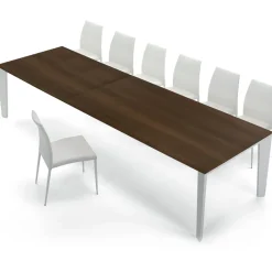 Viadurini Living Ausziehbare Esstische-Tisch aus furniertem Holz, ausziehbar bis 325 cm, hergestellt in Italien – 70er Jahre