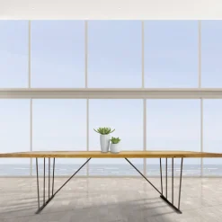 Viadurini Living Esstische Nach Mass|Esstische-Tisch aus furnierter Eiche und Metallbeine Made in Italy - Consuelo