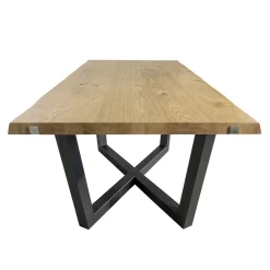 Viadurini Living Esstische Nach Mass|Esstische-Tisch aus geknoteter Eiche mit eisengrauem Metallgestell Made in Italy - Gonna