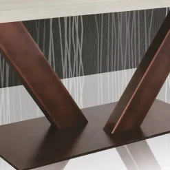 Viadurini Living Esstische Nach Mass|Esstische-Tisch aus plattierter Eiche mit eckiger Blattkante und Metall Made in Italy - Riad