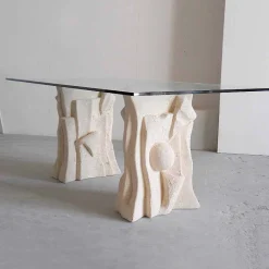 Viadurini Living Esstische Nach Mass|Esstische-Tisch aus Stein mit Kristall Tischplatte in modernem Design Priamo