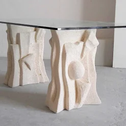 Viadurini Living Esstische Nach Mass|Esstische-Tisch aus Stein mit Kristall Tischplatte in modernem Design Priamo