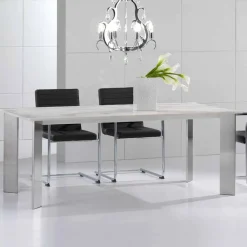 Viadurini Living Esstische Nach Mass|Esstische-Tisch aus Travertinstein mit Beinen aus glänzendem Stahl Pompilio