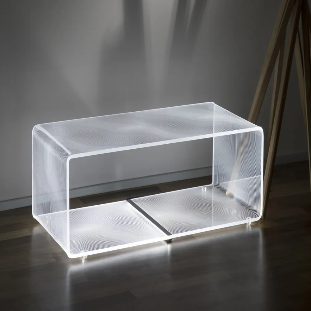 Viadurini Lighting Moderne Couchtische-Tisch Bright LED RGB Transparent Acryl Laser Decor - Robiola