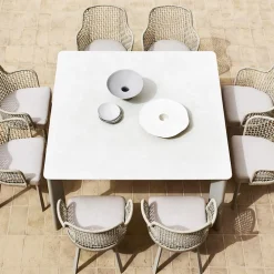 Varaschin Gartentische Fest-Tisch für den Außenbereich HPL oder Keramik Made in Italy - Plinto von