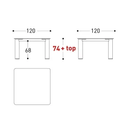 Varaschin Gartentische Fest-Tisch für den Außenbereich HPL oder Keramik Made in Italy - Plinto von