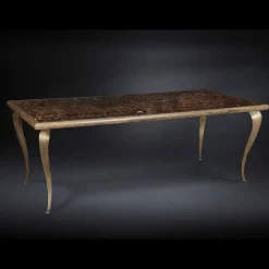 Viadurini Living Esstische Nach Mass-Tisch im neoklassischen Stil aus Massivholz mit Marmorplatte Adam