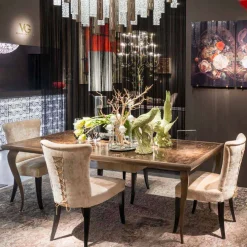 Viadurini Living Esstische Nach Mass-Tisch im neoklassischen Stil aus Massivholz mit Marmorplatte Adam