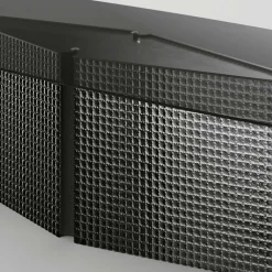 Viadurini Living Esstische-Tisch mit geformter Glasplatte und Untergestell aus geschmolzenem Glas und Metall - Foglietto